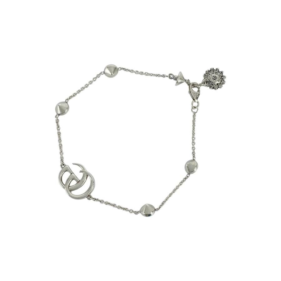 グッチ ■美品■ ダブルG マザーオブパール フラワー 花 ブレスレット  アクセサリー ブルー シルバー SV925 #16 【560842】11 |  | 01