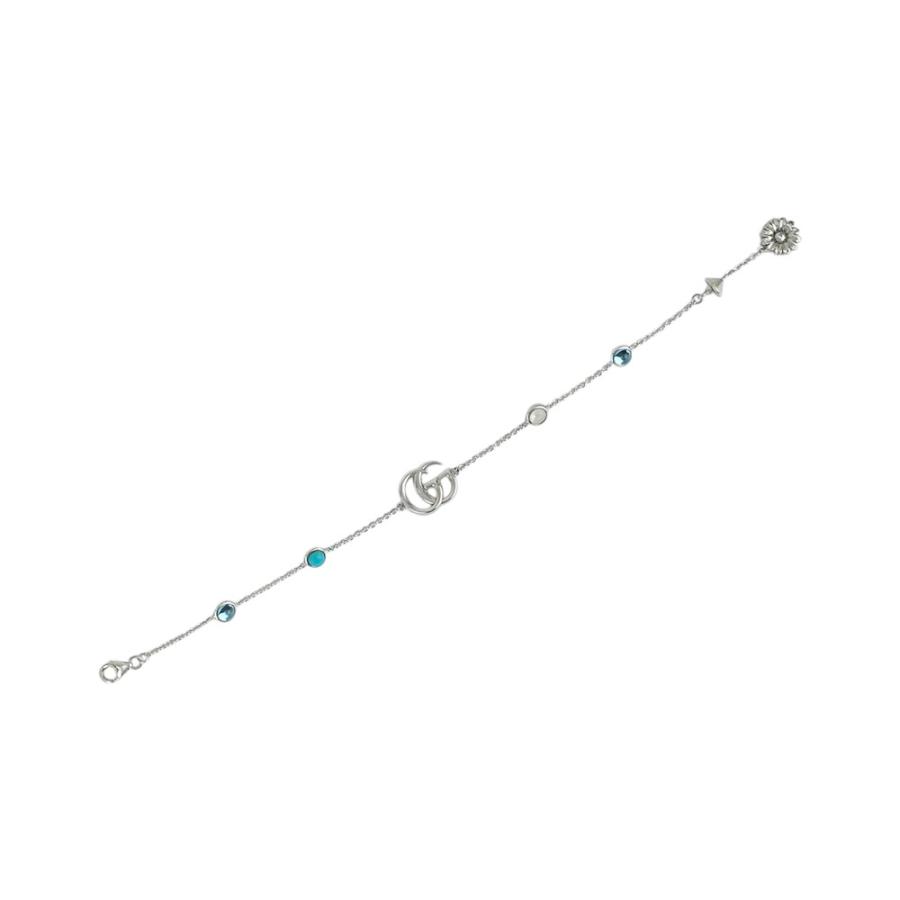 グッチ ■美品■ ダブルG マザーオブパール フラワー 花 ブレスレット  アクセサリー ブルー シルバー SV925 #16 【560842】11 |  | 04