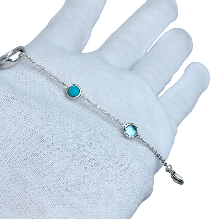グッチ ■美品■ ダブルG マザーオブパール フラワー 花 ブレスレット  アクセサリー ブルー シルバー SV925 #16 【560842】11 |  | 06