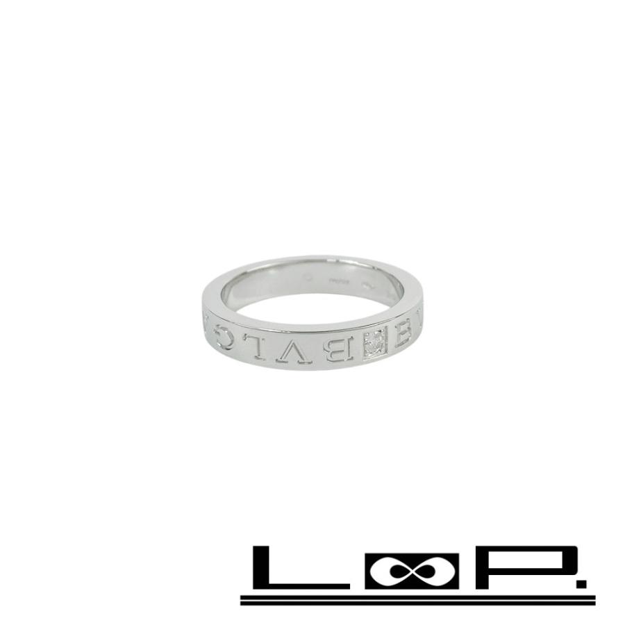 ブルガリ ■新同■磨き済■ ダブルロゴ リング 指輪 アクセサリー 1PD ホワイトゴールド K18 750WG ダイヤ 約16号 約7.2g 【562693】11 | 