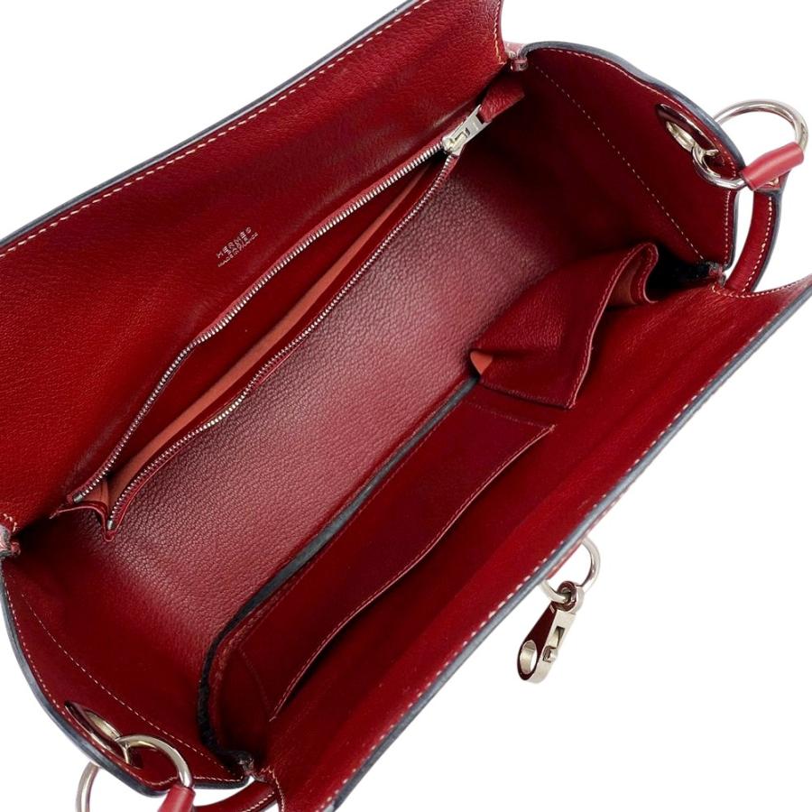 エルメス ■美品■ ラグビー ハンド バッグ 鞄 シャモニー ホワイトステッチ シルバー金具 ルージュアッシュ □G刻 【563713】11 |  | 06