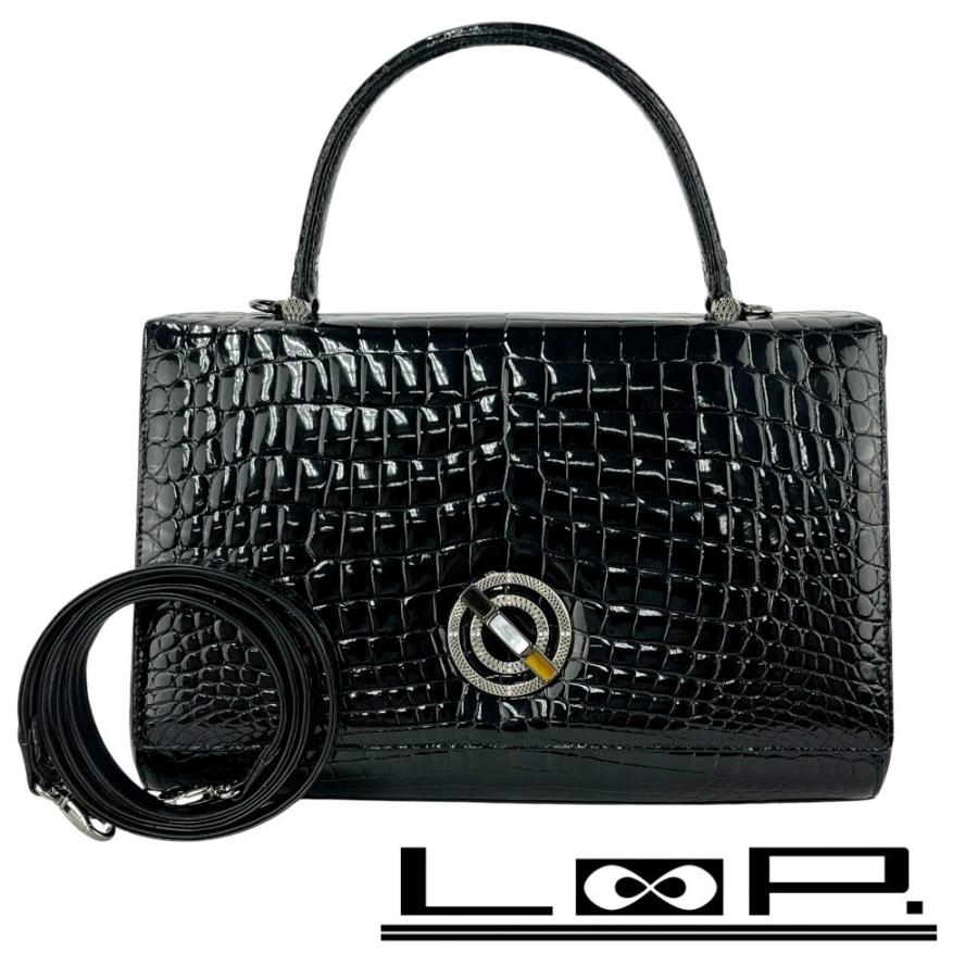 コンテス ■新同■  2WAY ハンド ショルダー バッグ クロコダイル ブラック 【563812】8 | 