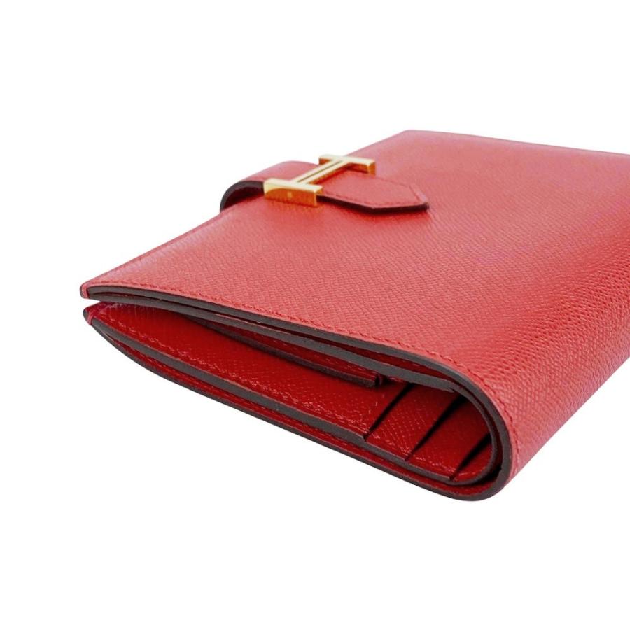エルメス ■新同■ ベアン コンパクト ウォレット 二つ折り財布 マダム レッド K刻 箱 【566790】13 |  | 02