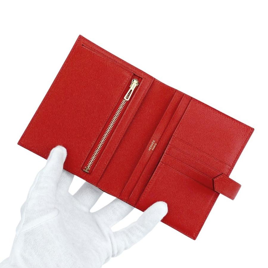 エルメス ■新同■ ベアン コンパクト ウォレット 二つ折り財布 マダム レッド K刻 箱 【566790】13 |  | 05