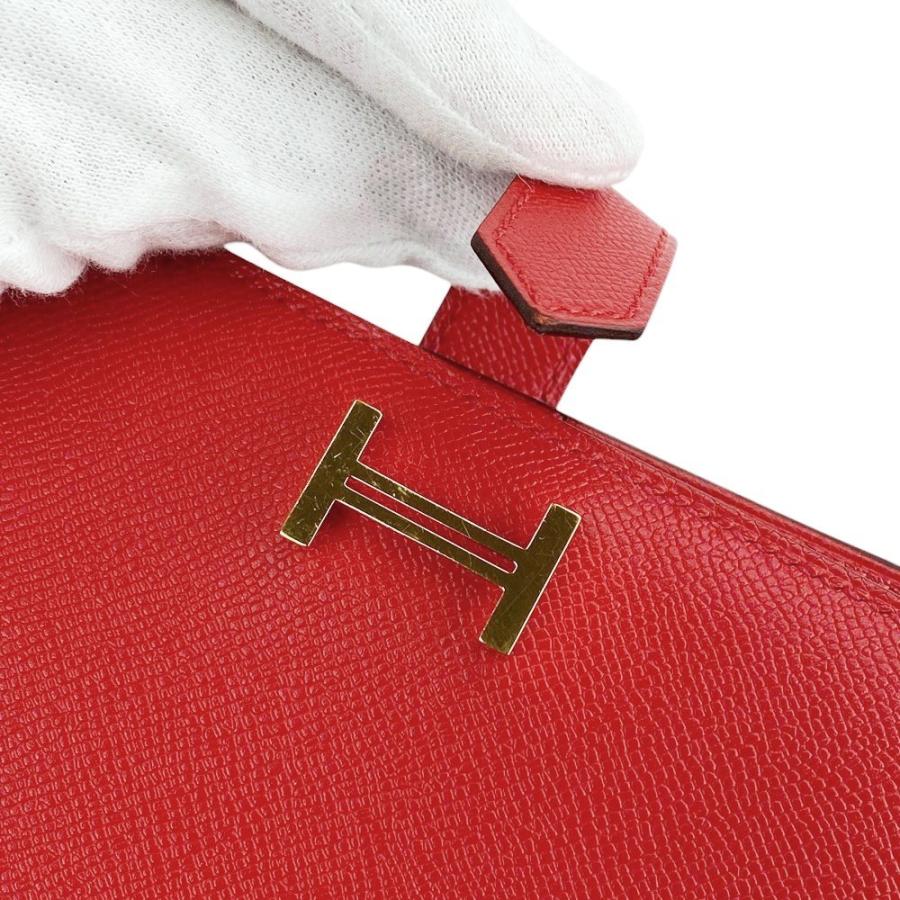 エルメス ■新同■ ベアン コンパクト ウォレット 二つ折り財布 マダム レッド K刻 箱 【566790】13 |  | 08