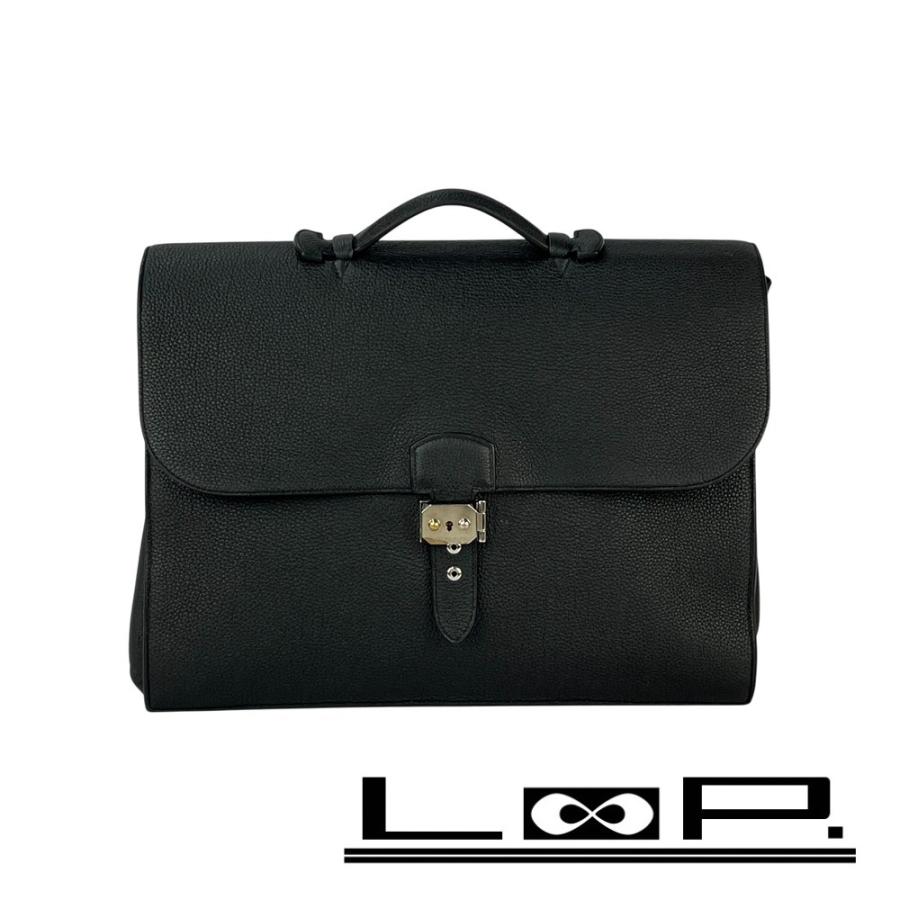エルメス ■中古■ サックアデペッシュ 41 ビジネス ハンド バッグ トゴ ブラック □Ｒ刻 【568114】11 | 
