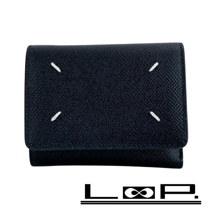 マルジェラ ■未使用■ 三つ折り 財布 ウォレット コンパクト ミニ レザー ブラック 箱 【570070】11 | 