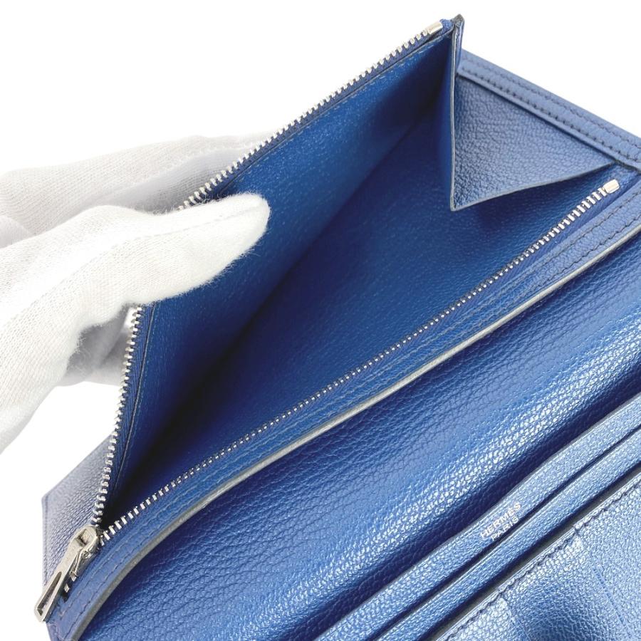 エルメス ■美品■ ベアンスフレ 長財布 二つ折り ウォレット シェーブル ミコノス ブルー □P刻 箱 【572227】5 |  | 08
