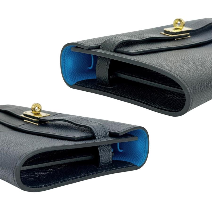 エルメス ■新同■ ケリートゥーゴー 長財布 ウォレット ストラップ付き ショルダーバッグ エプソン ブラック ネイビー Z刻【574061】13 |  | 02