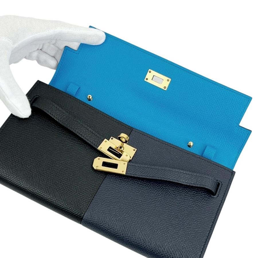 エルメス ■新同■ ケリートゥーゴー 長財布 ウォレット ストラップ付き ショルダーバッグ エプソン ブラック ネイビー Z刻【574061】13 |  | 04