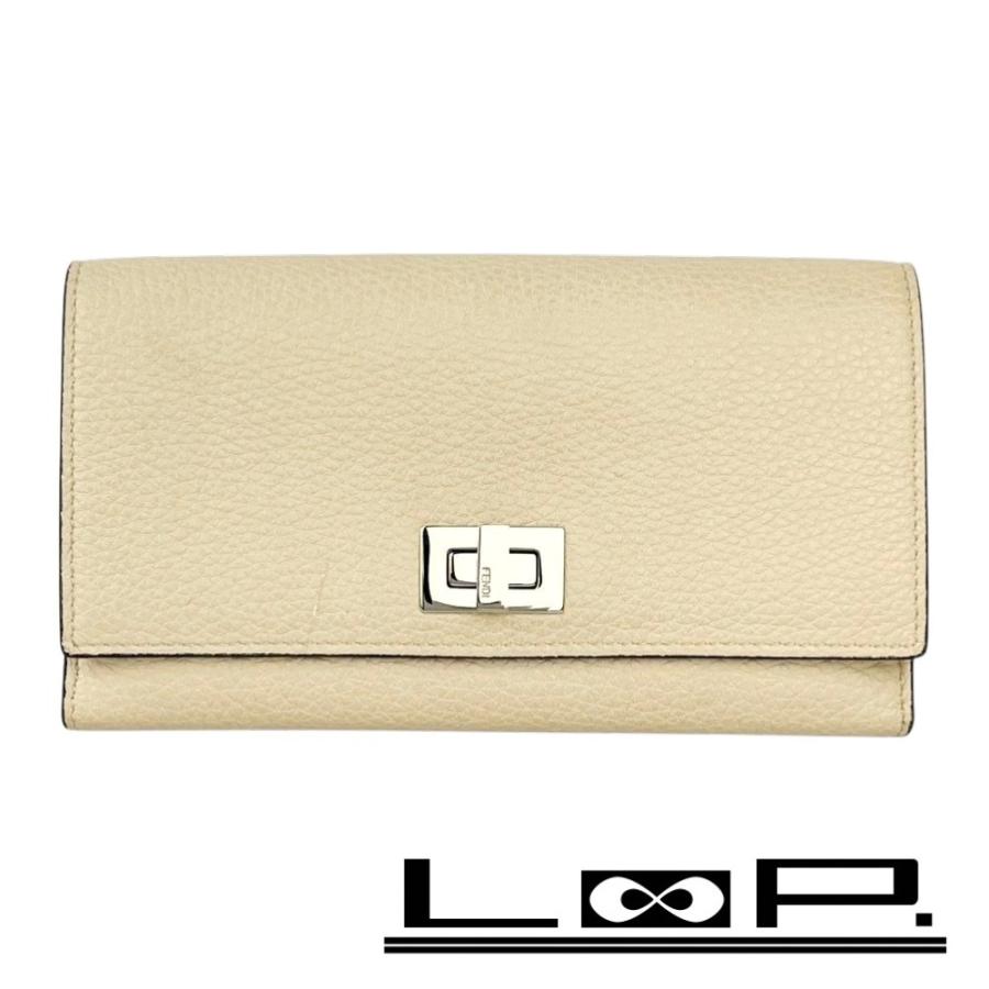 フェンディ ■中古■ ピーカブー 長財布 ウォレット レザー ベージュ 8M0437 【574788】13 フェンディ □中古□ ピーカブー 長財布 ウォレット レザー ベージュ