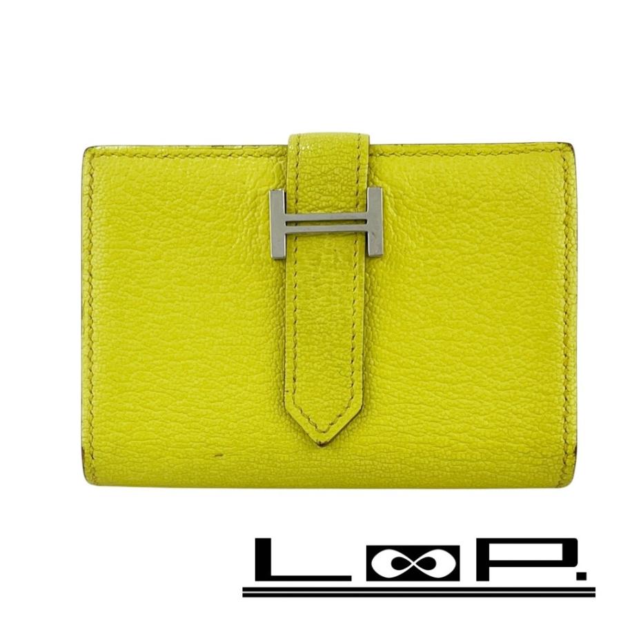 エルメス ■中古■ ベアン ミニ カードケース 小銭入れ 財布 シェーブル レモンチェロ T刻 【575273】8 | 