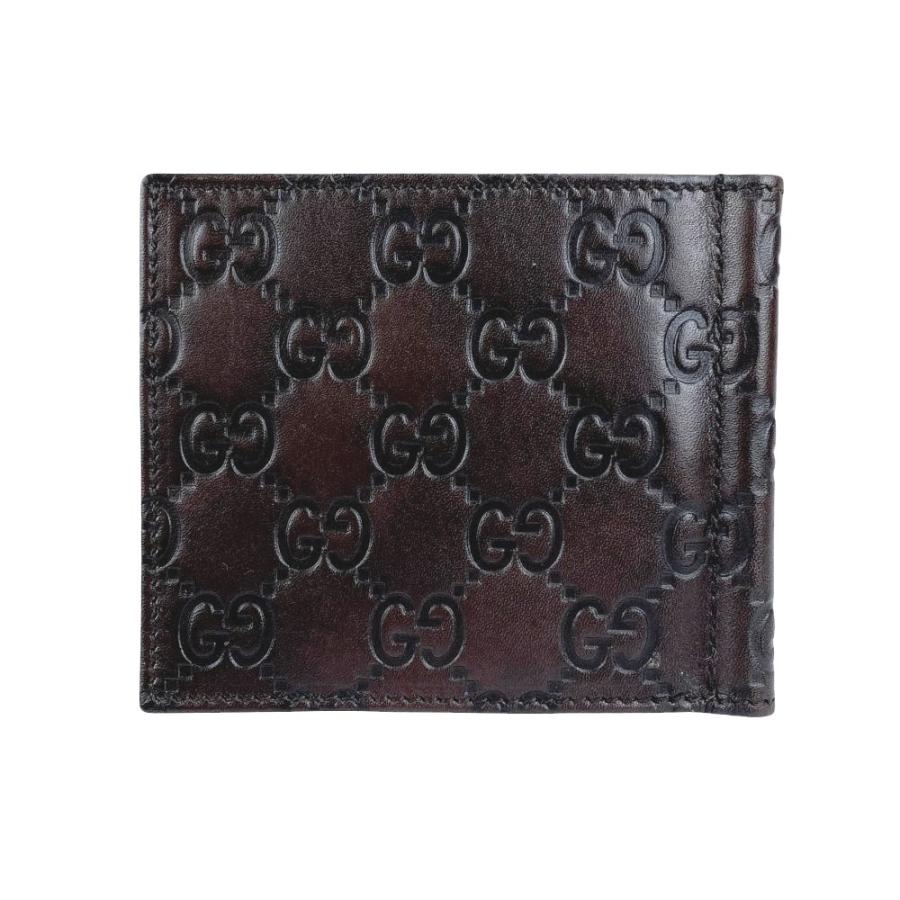グッチ ■新同■ シマ 二つ折り マネークリップ 札入れ カード 財布 ウォレット レザー ブラウン 170580 【575389】3 |  | 01