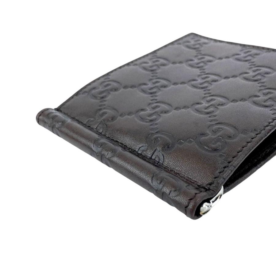 グッチ ■新同■ シマ 二つ折り マネークリップ 札入れ カード 財布 ウォレット レザー ブラウン 170580 【575389】3 |  | 02