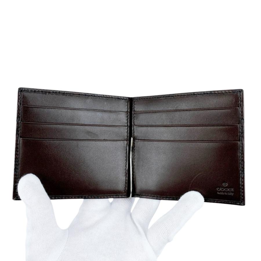 グッチ ■新同■ シマ 二つ折り マネークリップ 札入れ カード 財布 ウォレット レザー ブラウン 170580 【575389】3 |  | 06