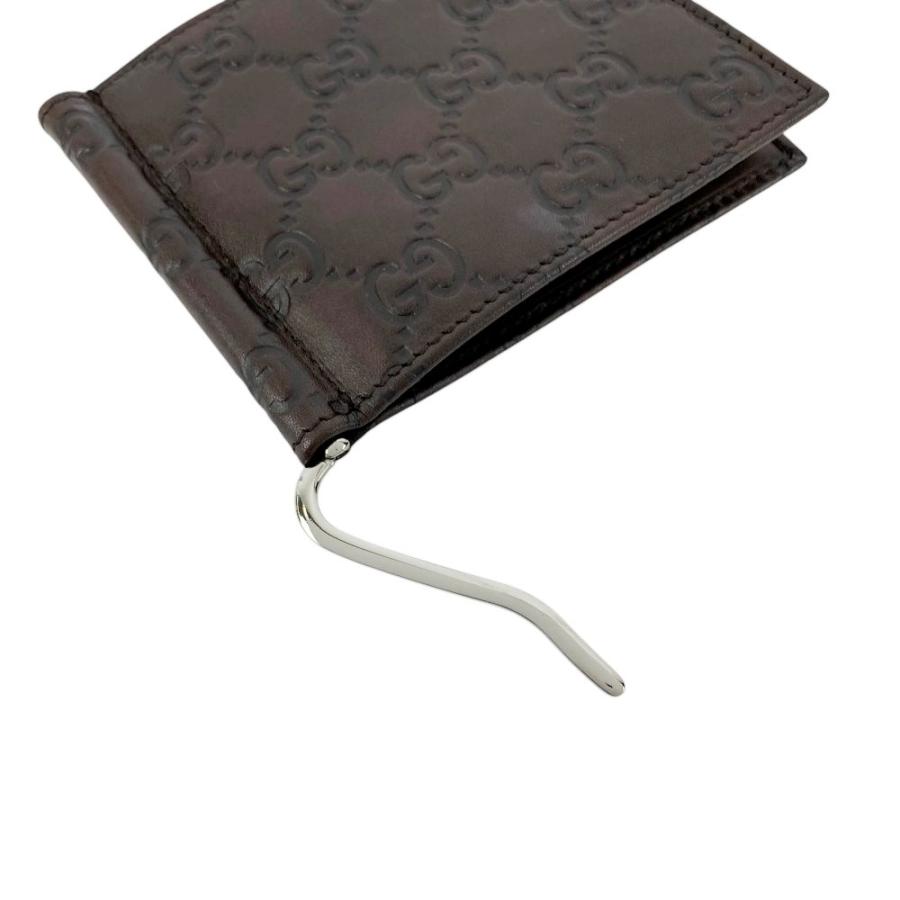 グッチ ■新同■ シマ 二つ折り マネークリップ 札入れ カード 財布 ウォレット レザー ブラウン 170580 【575389】3 |  | 07