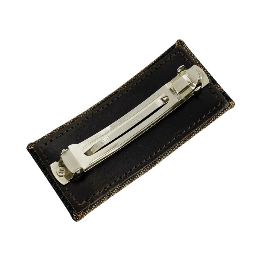 フェンディ ■新同■ ズッカ バレッタ ヘアアクセサリー 髪留め キャンバス レザー ブラウン 箱 【575792】11 |  | 01