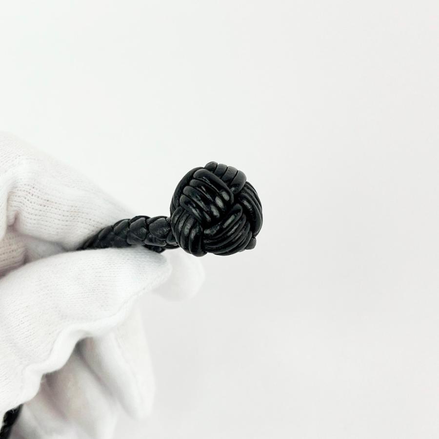 ボッテガヴェネタ ■美品■ イントレチャート ブレスレット 2連 アクセサリー ロゴプレート レザー メタル ブラック シルバー  【575815】7 |  | 07