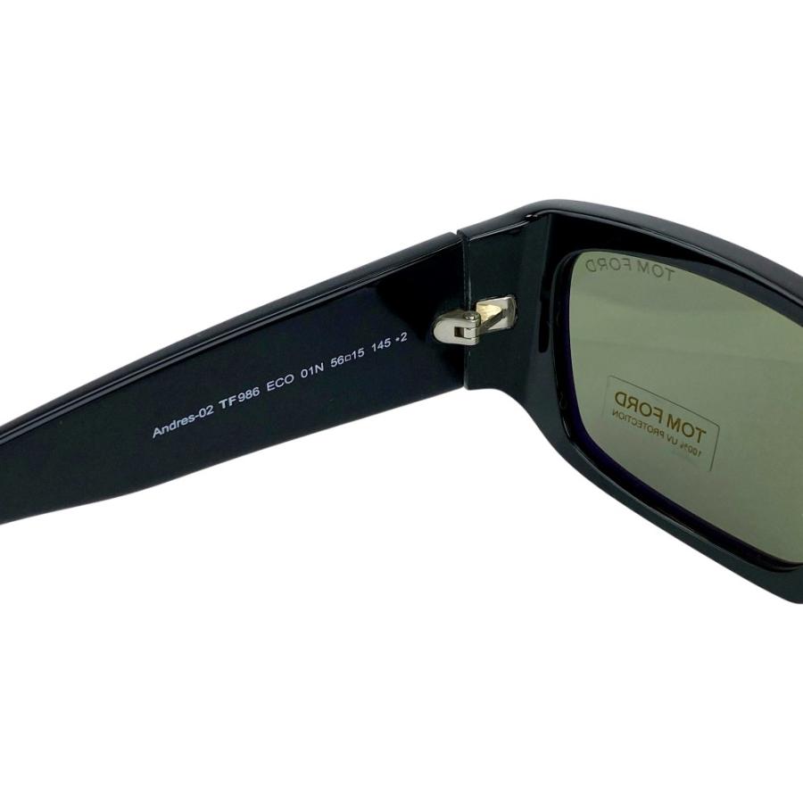 トムフォード ■新同■ サングラス 眼鏡 ファッション プラスチック ブラック Andres-02 TF986 ECO 01N 56□15 145 *2 箱 【576102】11 |  | 05