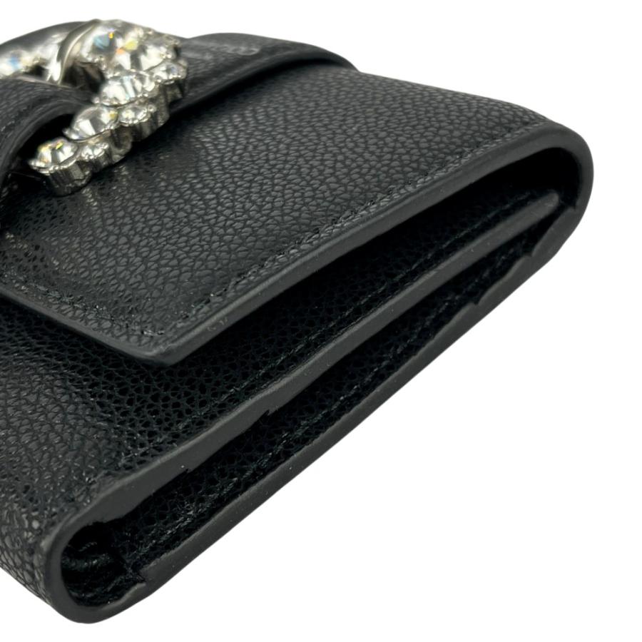 ジミーチュウ ■未使用■ 三つ折り財布 コンパクト ビジュー PVC ブラック 【578373】8 |  | 03