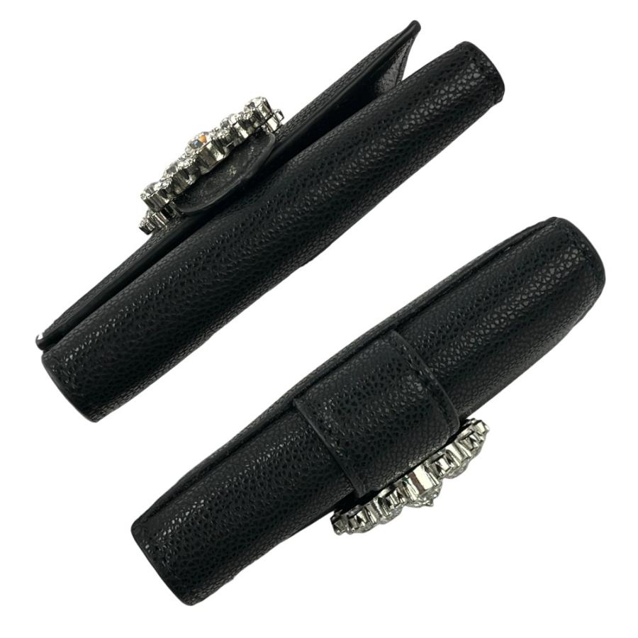 ジミーチュウ ■未使用■ 三つ折り財布 コンパクト ビジュー PVC ブラック 【578373】8 |  | 04