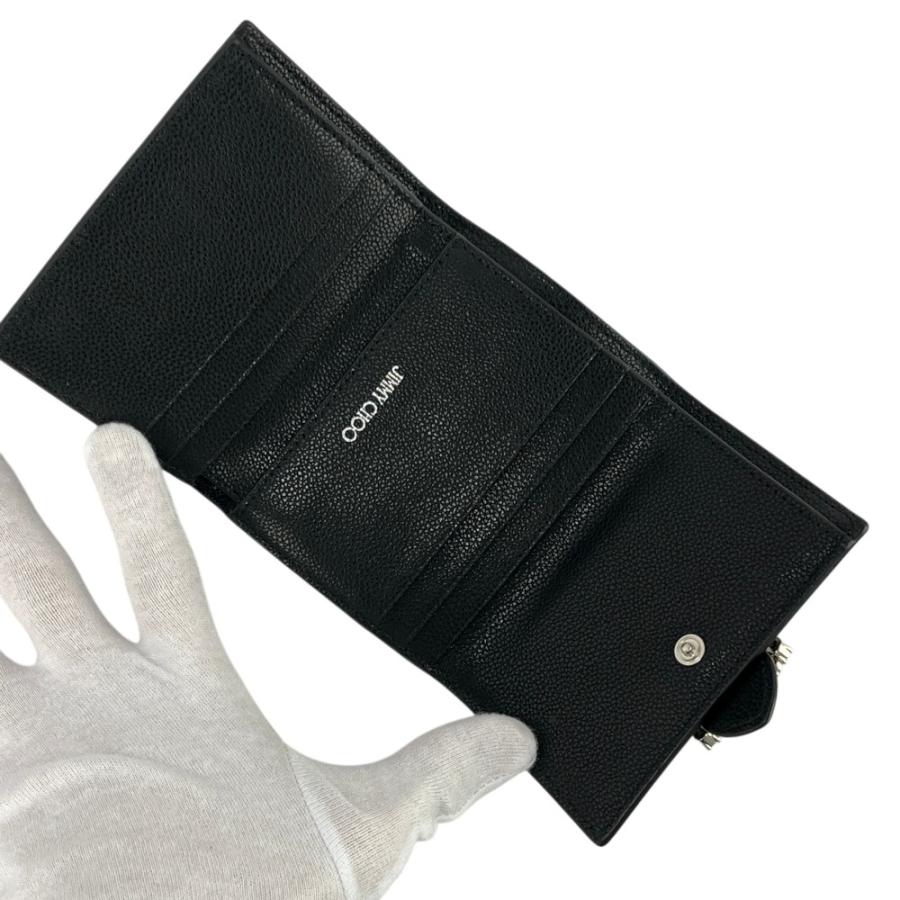 ジミーチュウ ■未使用■ 三つ折り財布 コンパクト ビジュー PVC ブラック 【578373】8 |  | 05