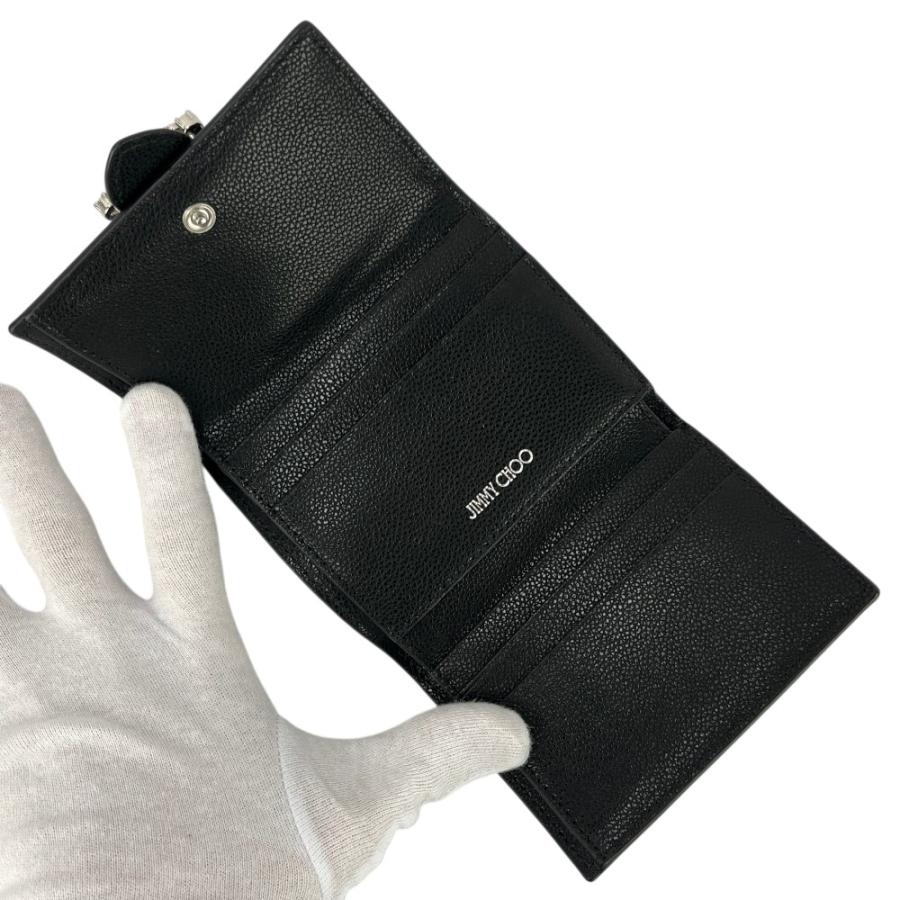 ジミーチュウ ■未使用■ 三つ折り財布 コンパクト ビジュー PVC ブラック 【578373】8 |  | 06