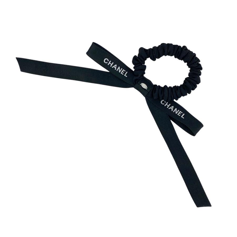 シャネル ■美品■  リボンシュシュ ヘアゴム ヘアアクセサリー ロゴ ココマーク シルク ブラック ゴールド 24B 箱 【579486】7 |  | 02