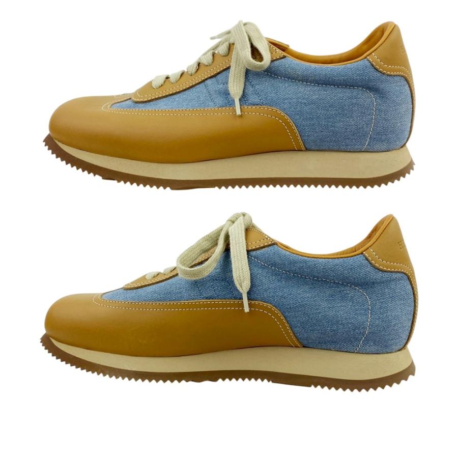 エルメス ■美品■ クイック スニーカー シューズ 靴 レザー デニム ブラウン ブルー ＃42 1/2 【579622】8 |  | 01