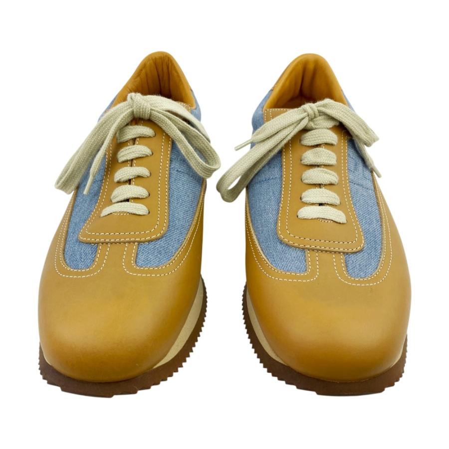 エルメス ■美品■ クイック スニーカー シューズ 靴 レザー デニム ブラウン ブルー ＃42 1/2 【579622】8 |  | 03