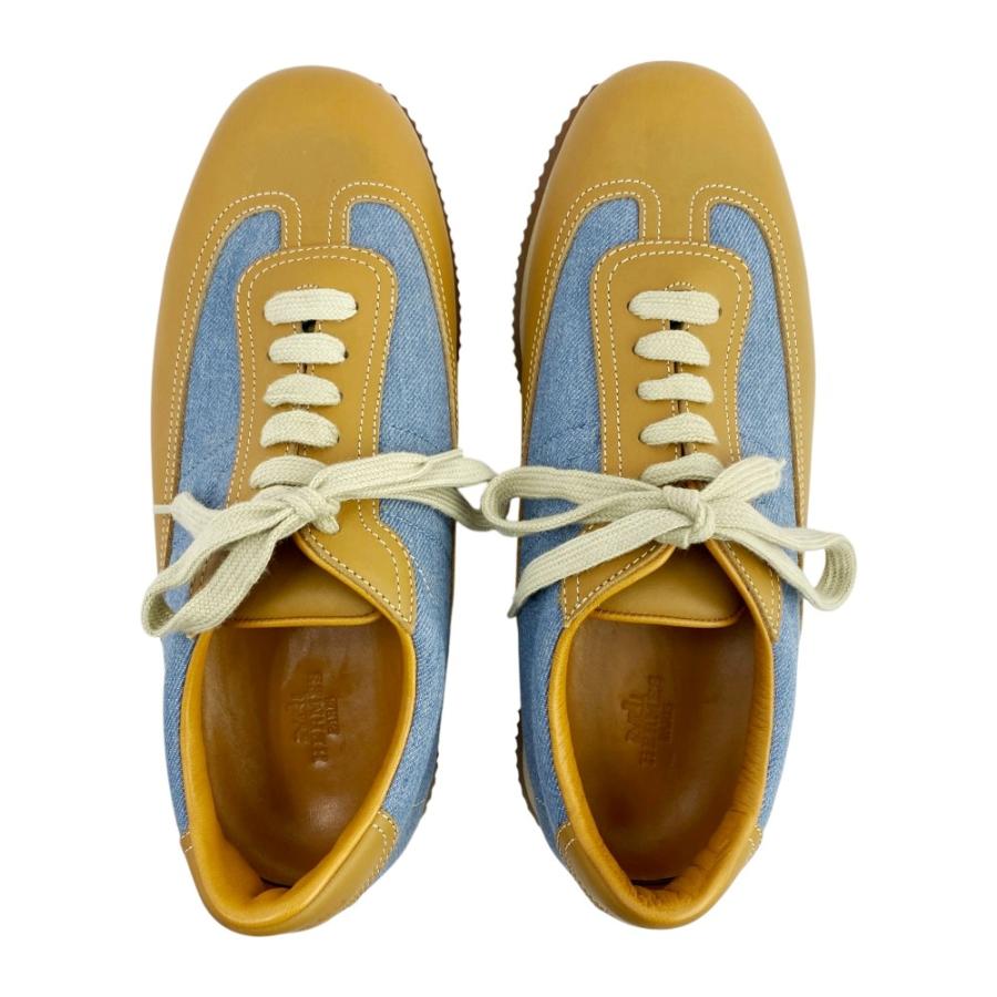 エルメス ■美品■ クイック スニーカー シューズ 靴 レザー デニム ブラウン ブルー ＃42 1/2 【579622】8 |  | 05