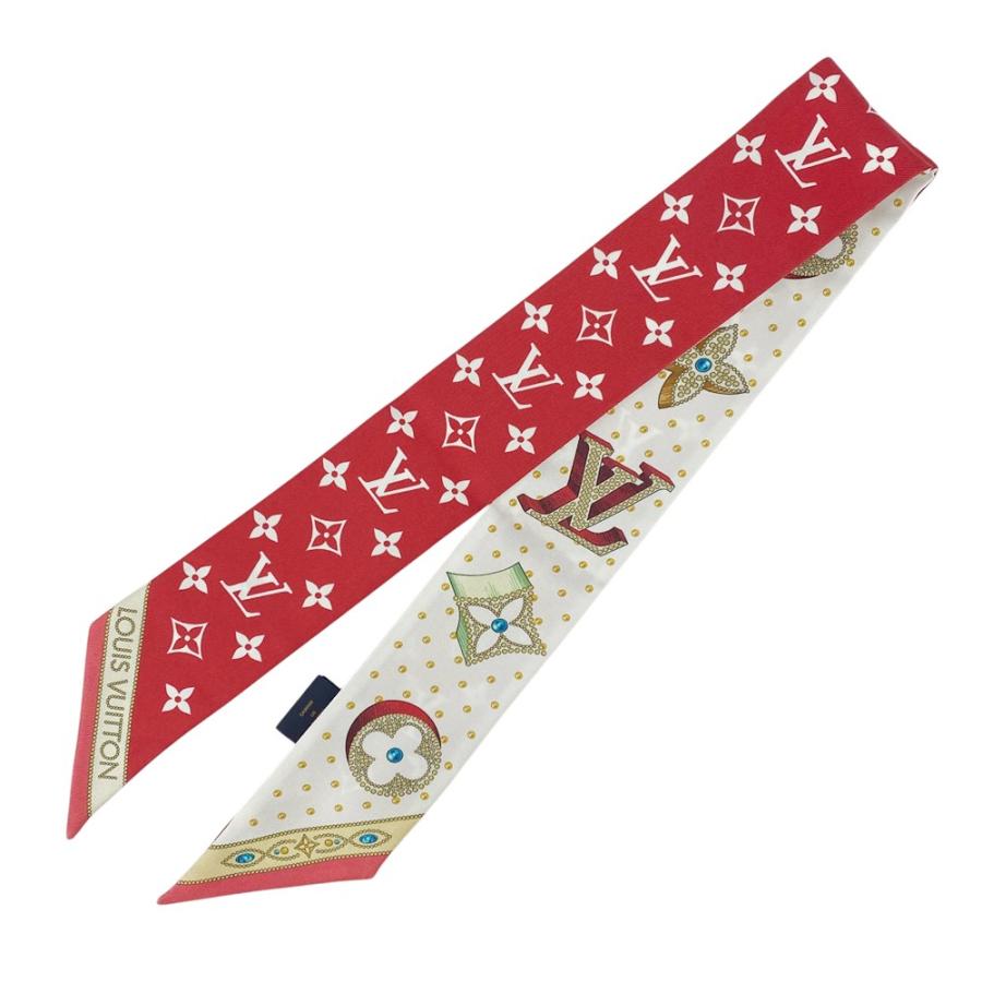 ルイヴィトン ■美品■ バンドーBB ツイリー スカーフ ファッション シルク レッド ホワイト マルチカラー M79965 箱 【581588】7 |  | 02