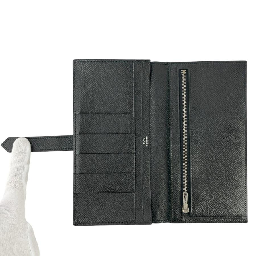 エルメス ■美品■ ベアンスフレ 長財布 二つ折り ウォレット エプソン ブラック □Q刻 箱 【584596】8 |  | 06