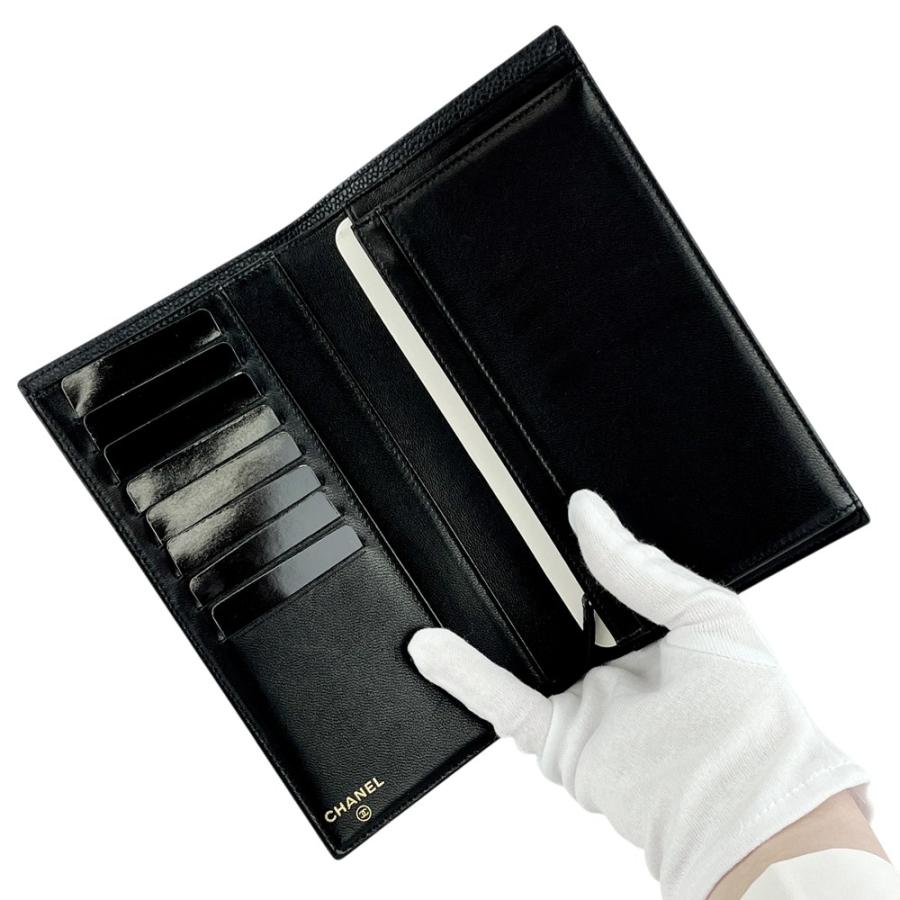 シャネル ■新同■ ココマーク 二つ折り 長財布 ウォレット 財布 キャビア ブラック 箱【585906】9 |  | 06
