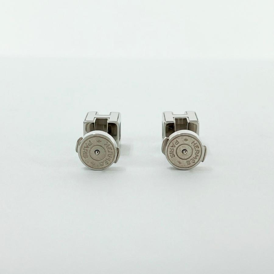 エルメス ■美品■ カージュドアッシュ ピアス アクセサリー H キューブ メタル オレンジ シルバー 【586101】7 |  | 01