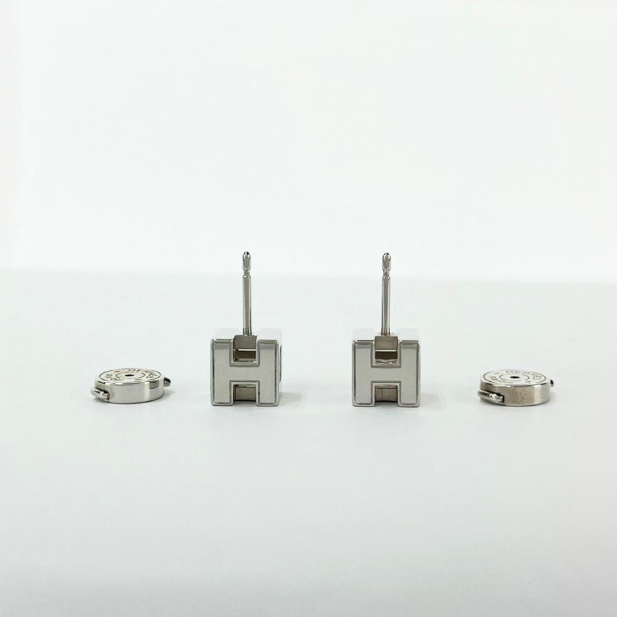 エルメス ■美品■ カージュドアッシュ ピアス アクセサリー H キューブ メタル オレンジ シルバー 【586101】7 |  | 02