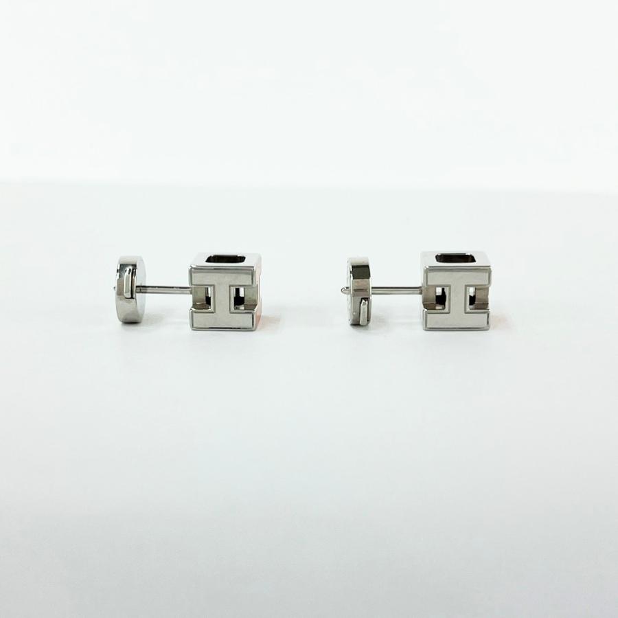 エルメス ■美品■ カージュドアッシュ ピアス アクセサリー H キューブ メタル オレンジ シルバー 【586101】7 |  | 03