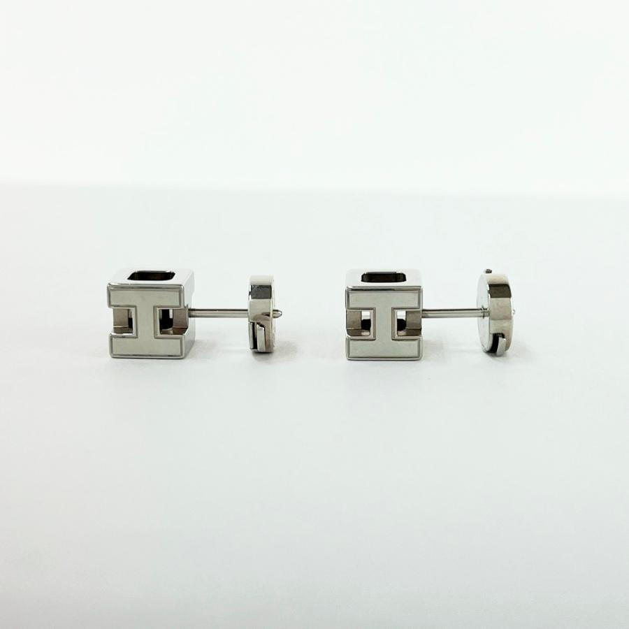エルメス ■美品■ カージュドアッシュ ピアス アクセサリー H キューブ メタル オレンジ シルバー 【586101】7 |  | 04