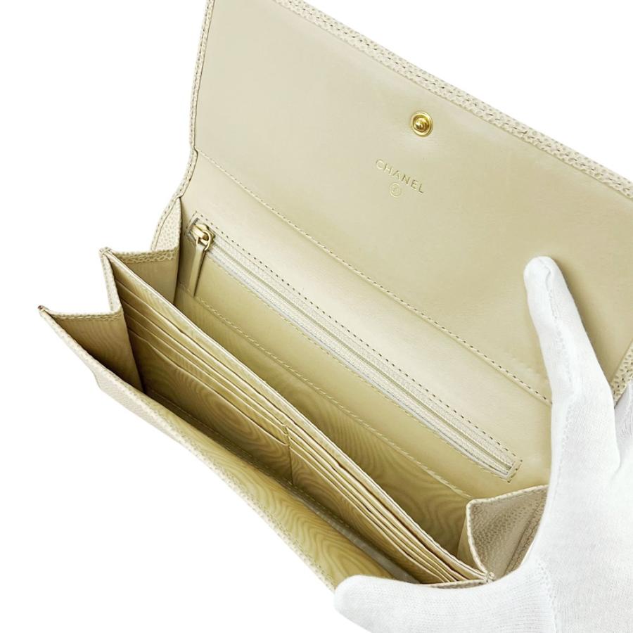 シャネル ■美品■ ココマーク 二つ折り 長財布 財布 ウォレット キャビア ベージュ 箱【586507】9 |  | 06