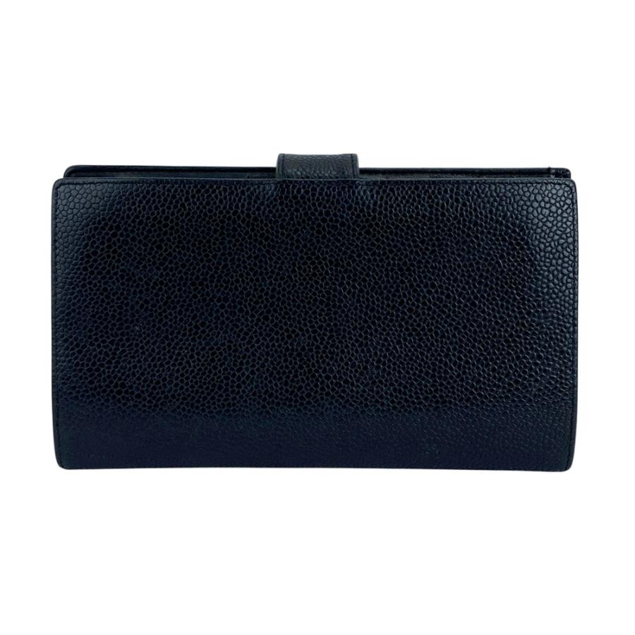 シャネル ■美品■ 二つ折り長財布 ウォレット がま口 ココマーク キャビアスキン ブラック ゴールド 箱 【587306】7 |  | 01