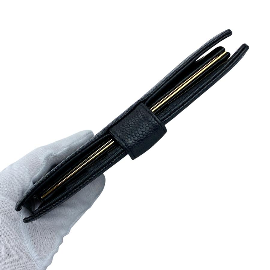 シャネル ■美品■ 二つ折り長財布 ウォレット がま口 ココマーク キャビアスキン ブラック ゴールド 箱 【587306】7 |  | 04