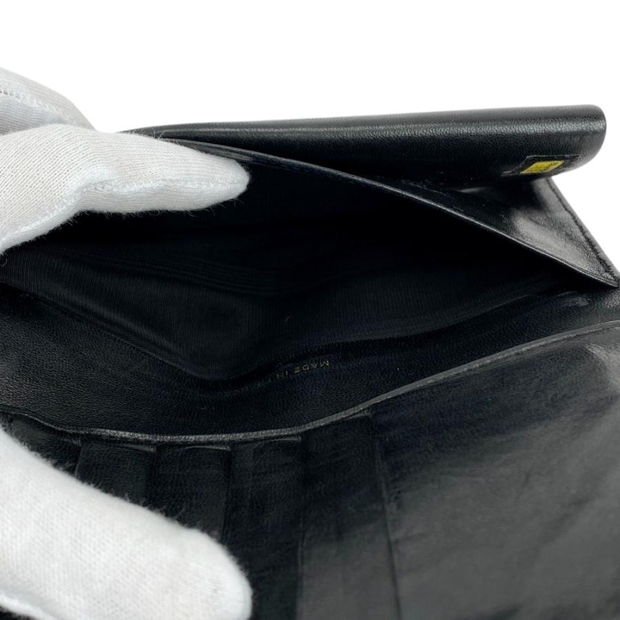 シャネル ■美品■ 二つ折り長財布 ウォレット がま口 ココマーク キャビアスキン ブラック ゴールド 箱 【587306】7 |  | 08