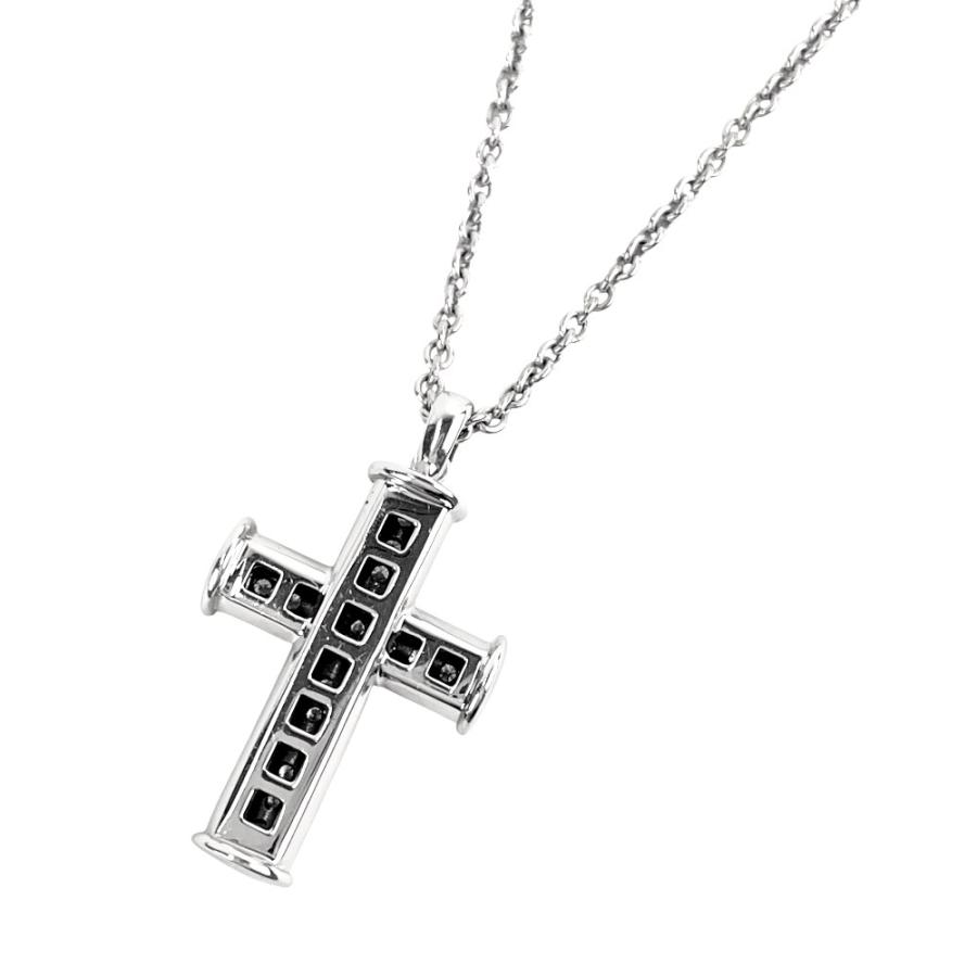 ブルガリ ■美品■ ラテンクロス ネックレス アクセサリー K18 WG750 ホワイトゴールド 11.25g 【590580】13_1