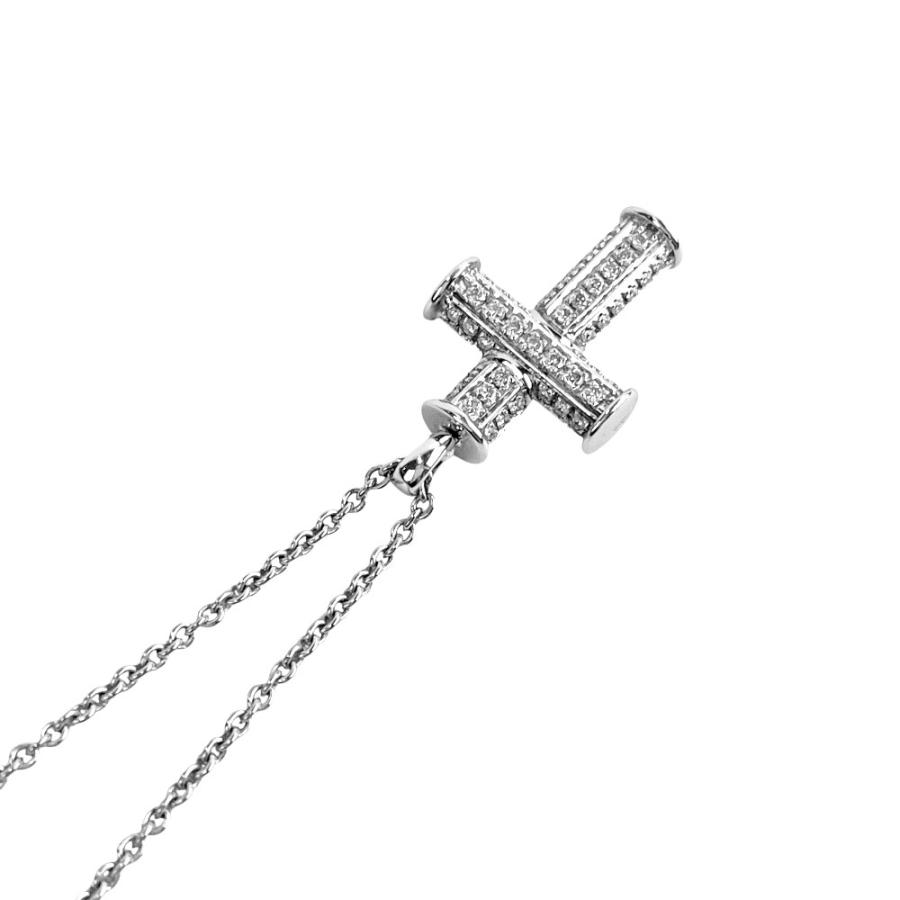 ブルガリ ■美品■ ラテンクロス ネックレス アクセサリー K18 WG750 ホワイトゴールド 11.25g 【590580】13_5