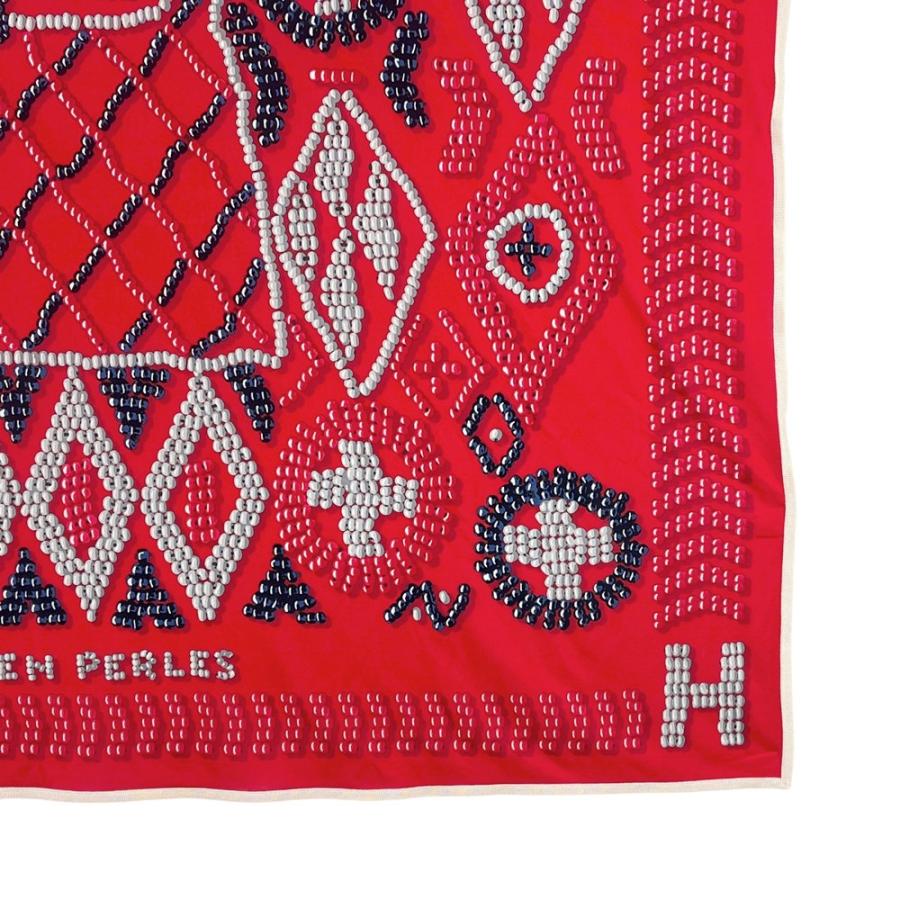 エルメス ■美品■ カレ 90 KELLY EN PERLES ケリー アン ペルル スカーフ ファッション シルク レッド 箱 【591723】9 |  | 04
