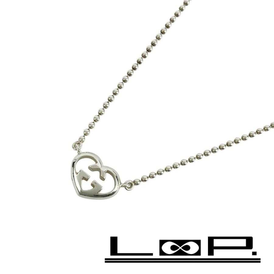 グッチ ■新同■ インターロッキング G ハート ネックレス ペンダント アクセサリー シルバー SV925 約15.3g 箱 【592768】11 | 