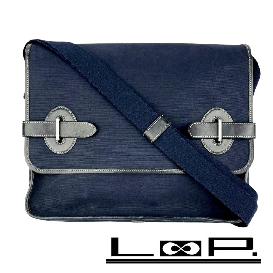 エルメス ■中古■ ブエナベンチュラPM ショルダー バッグ カバン キャンバス レザー ネイビー 【596650】5 | 