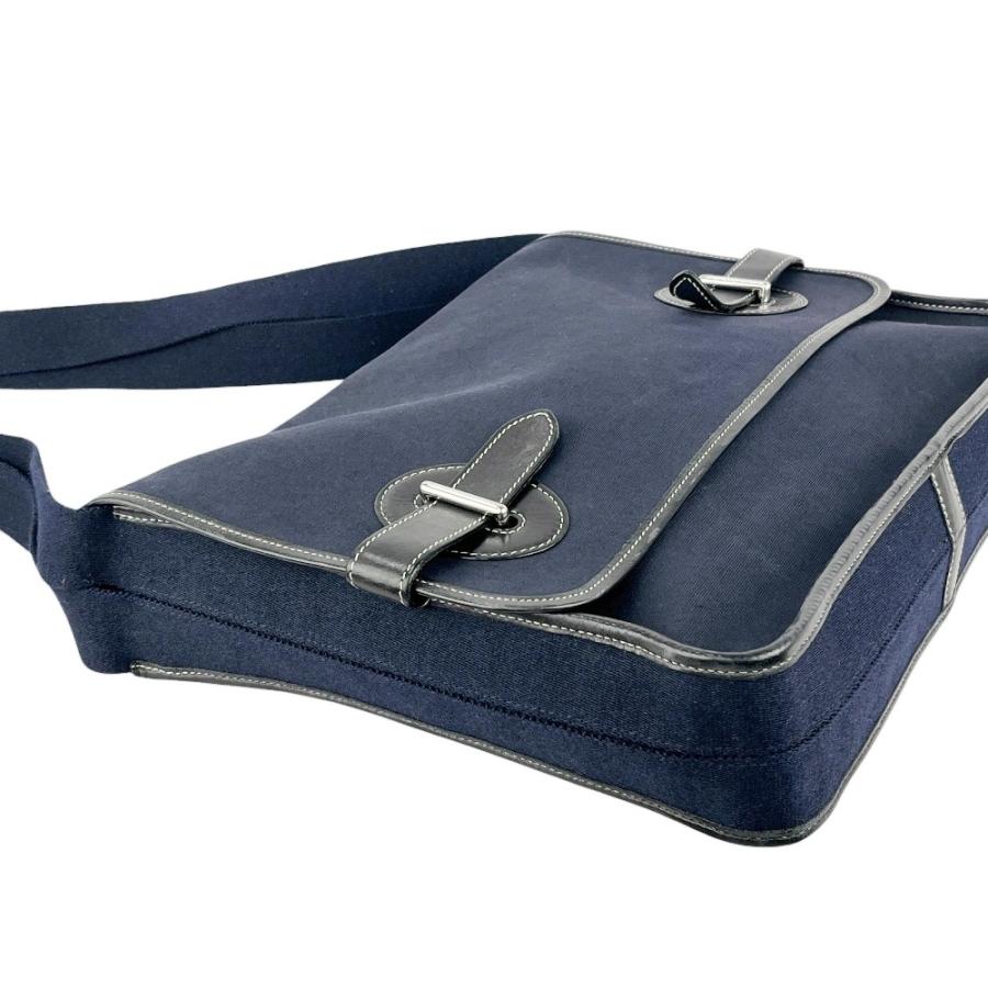 エルメス ■中古■ ブエナベンチュラPM ショルダー バッグ カバン キャンバス レザー ネイビー 【596650】5 |  | 02
