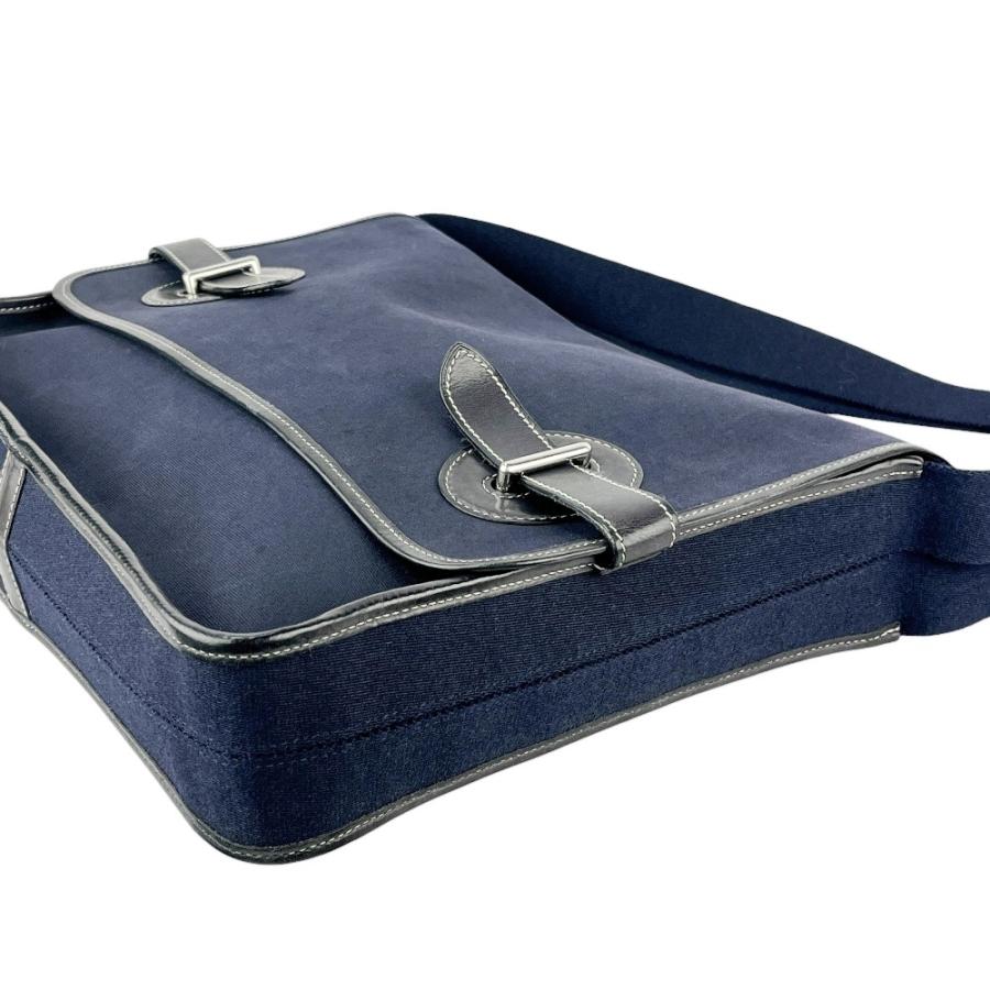 エルメス ■中古■ ブエナベンチュラPM ショルダー バッグ カバン キャンバス レザー ネイビー 【596650】5 |  | 03