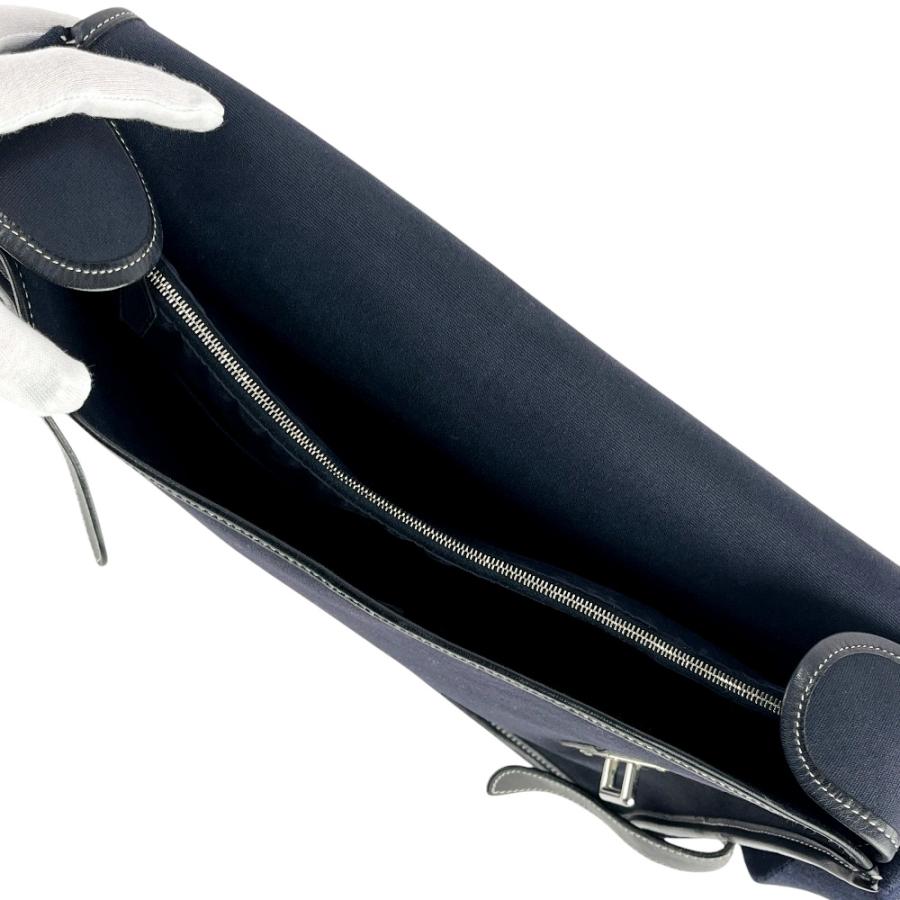 エルメス ■中古■ ブエナベンチュラPM ショルダー バッグ カバン キャンバス レザー ネイビー 【596650】5 |  | 06